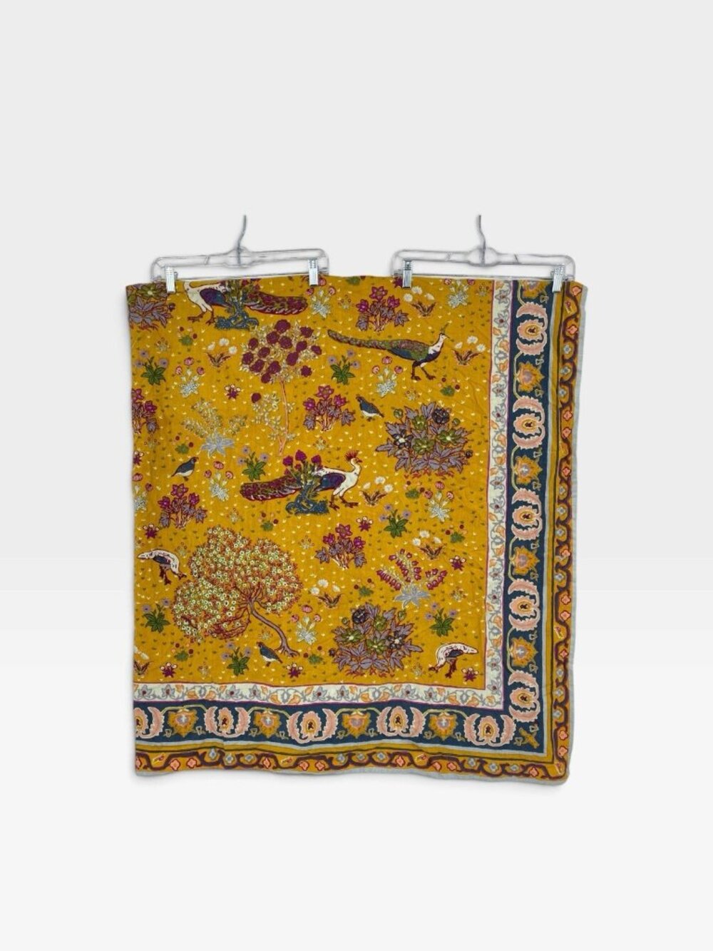 Anthropologie Darby Shower Curtain bird and flower print 72" square
